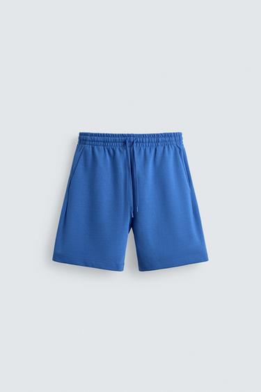 Zara TECHNICAL INTERLOCK SHORTS - Bluish