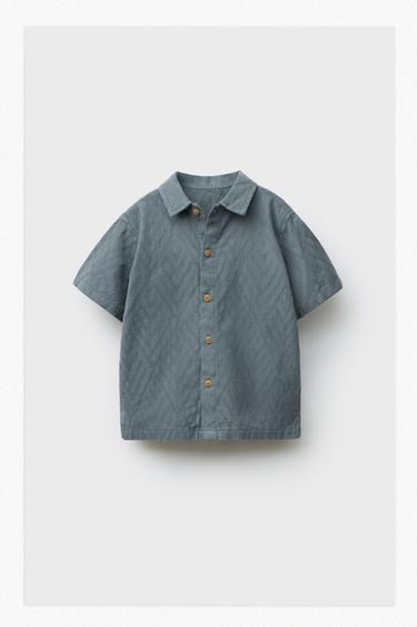 CAMISA TEXTURA JACQUARD - Petróleo de Zara