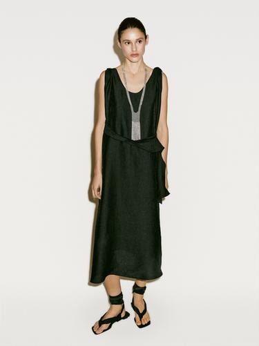 Zara Flowing dress with knot detail - Limited Edition - Black