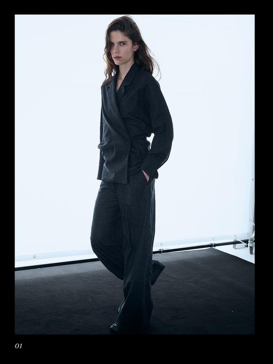 Textured 100% wool overshirt