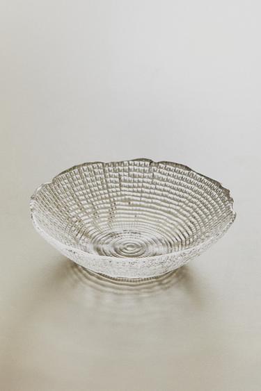 Zara GLASS BOWL WITH RAISED DESIGN - Transparent