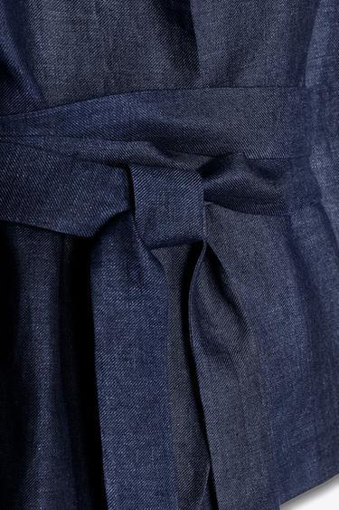 KIMONO AUS LEINEN 100 % ZW COLLECTION LIMITED EDITION - Blau verwaschen von Zara