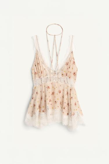 LIMITED EDITION PRINTED LACE TOP - Printed by Zara