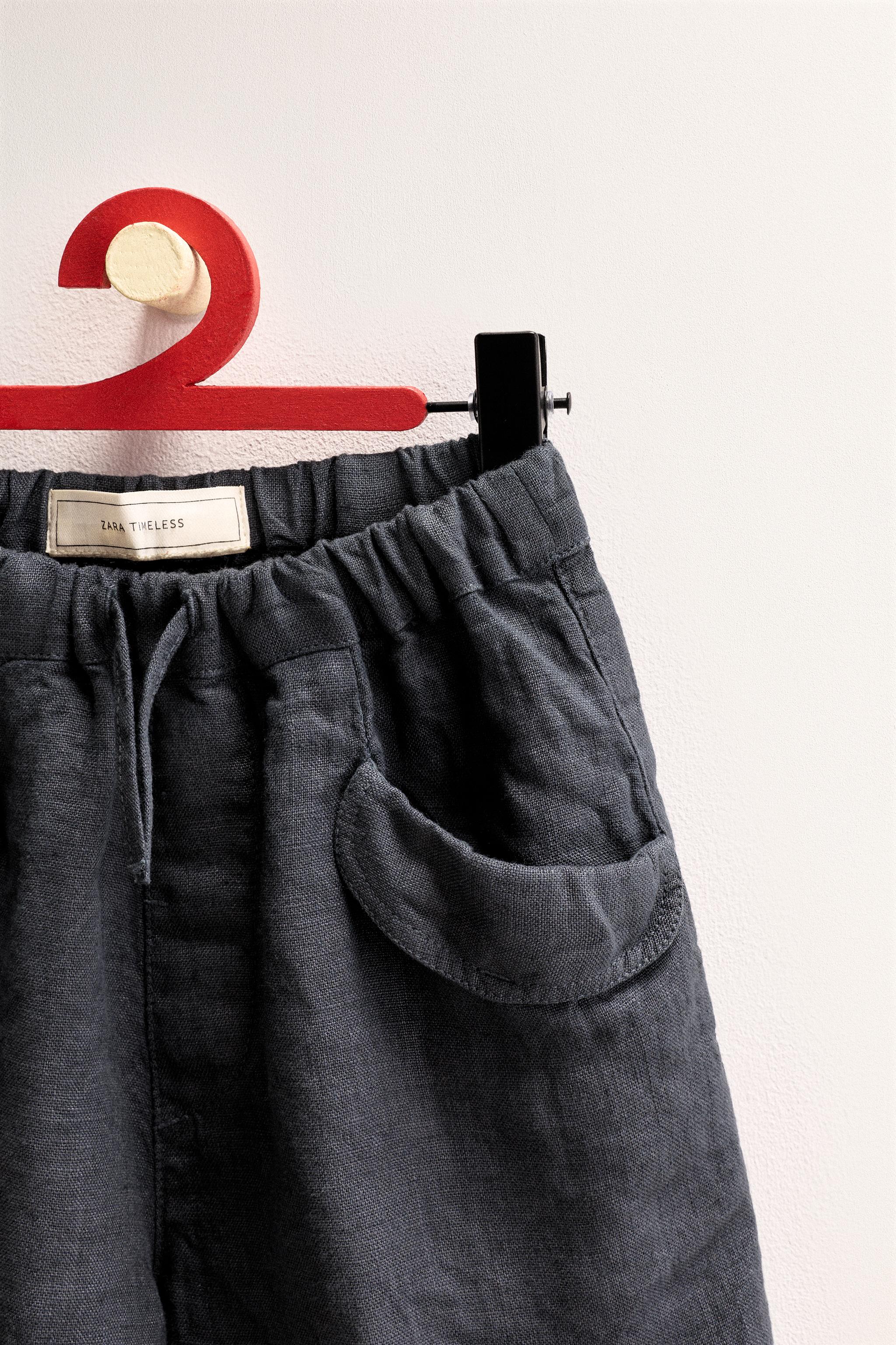 ZARA TIMELESS - PLAIN 100% LINEN SHORTS