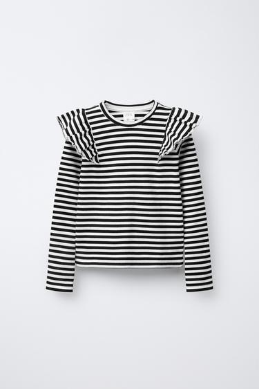 CAMISETA RIB VOLANTES RAYAS - Rayas de Zara - Imagen 0