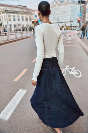 Z1975 ASYMMETRIC MIDI SKIRT - Blue by Zara - Image 3
