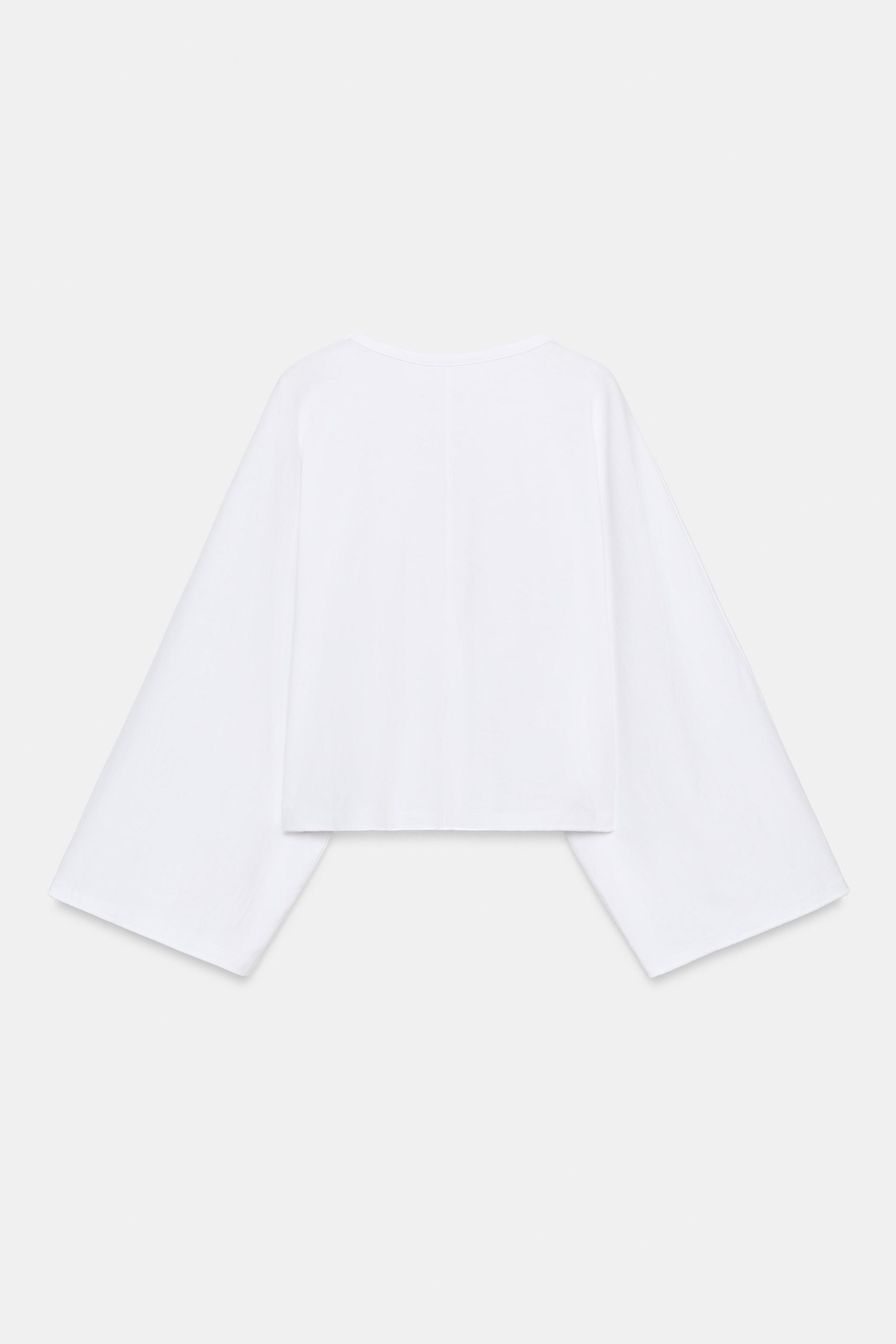 T-SHIRT EN COTON À MANCHES LARGES