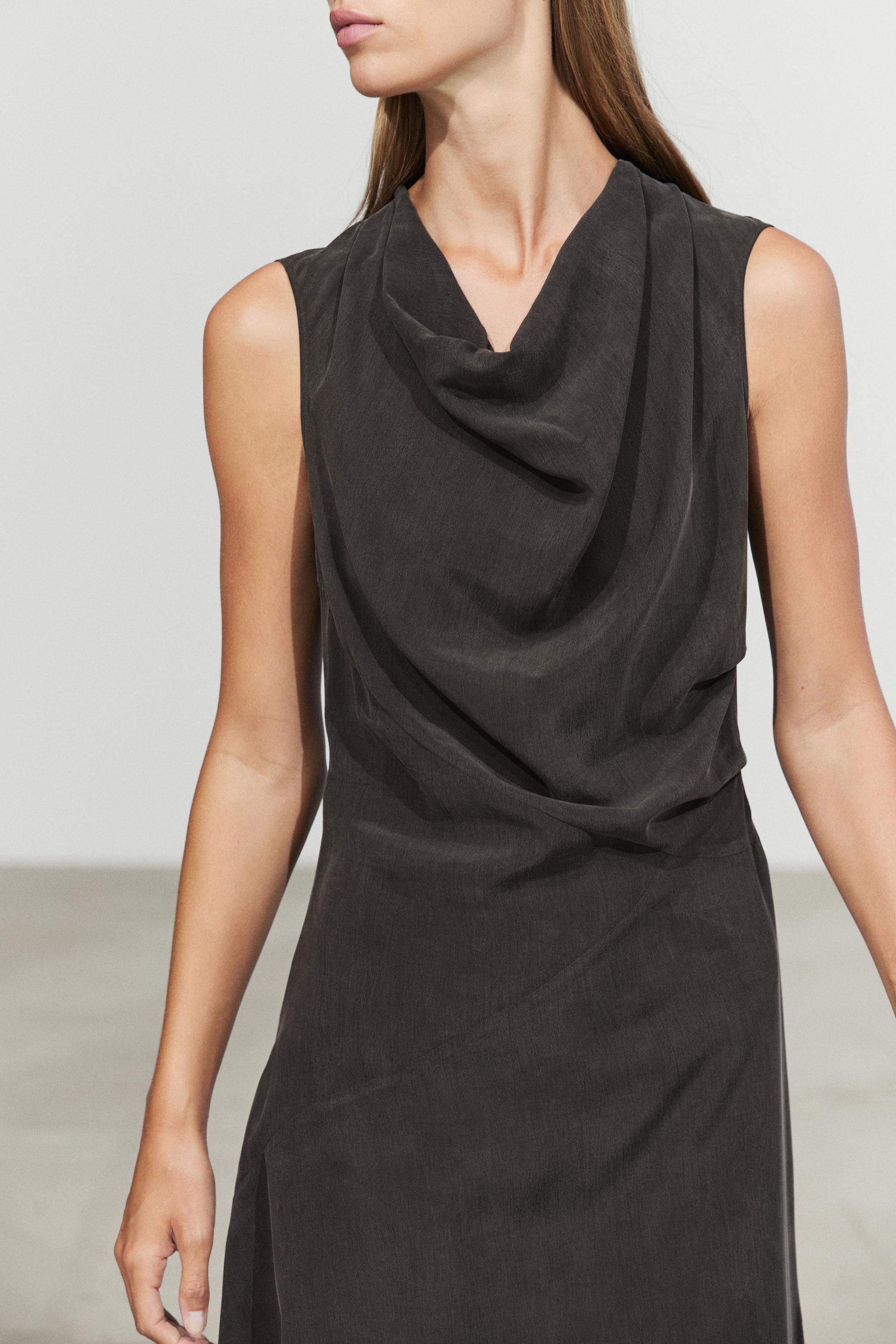 Draped detail midi dress