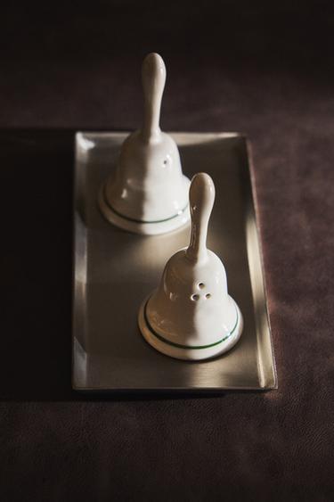 CHRISTMAS BELL SALT AND PEPPER SHAKER SET - Cream by Zara - Image 4