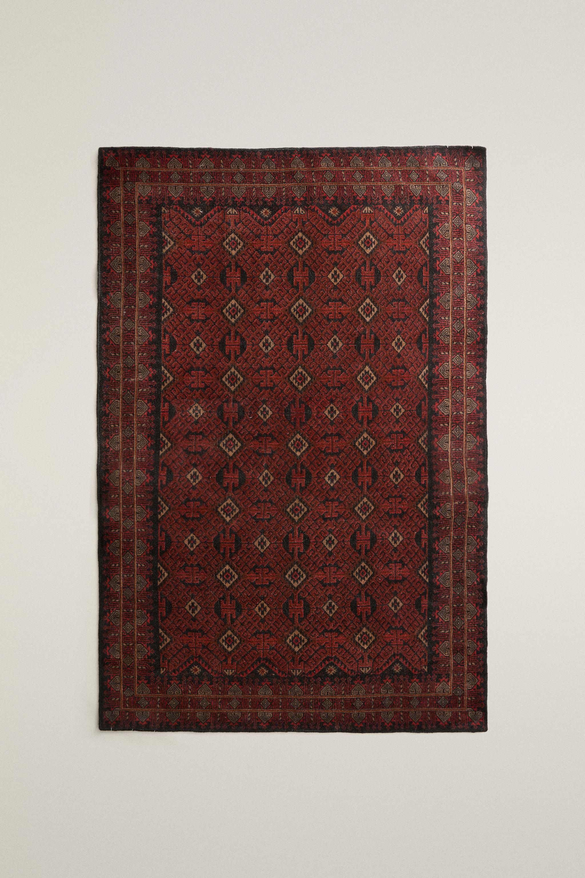 WOOL VINTAGE-EFFECT AREA RUG