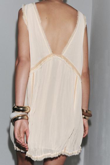 ZW COLLECTION EMBROIDERED DRESS - Ecru by Zara - Image 2