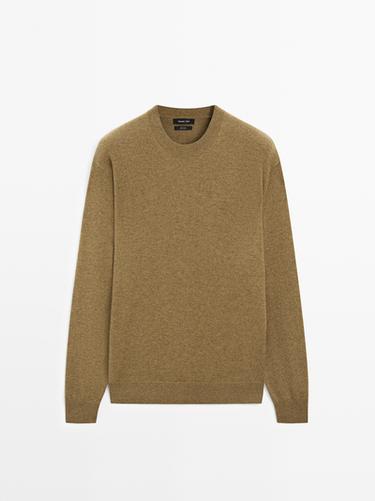 Jersey punto cuello redondo lana - Oliva de Zara