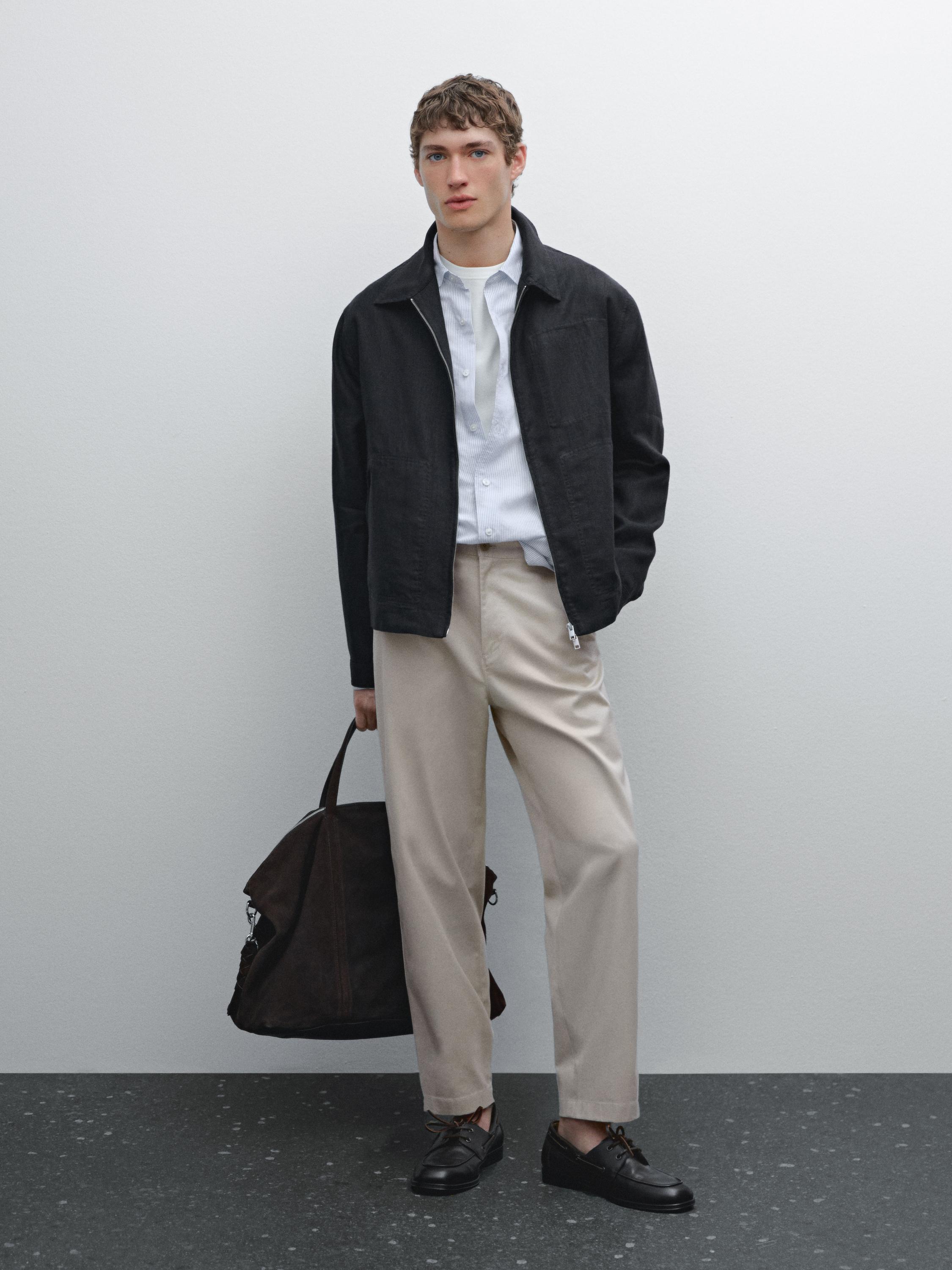 Veste fermeture Éclair 100 % lin