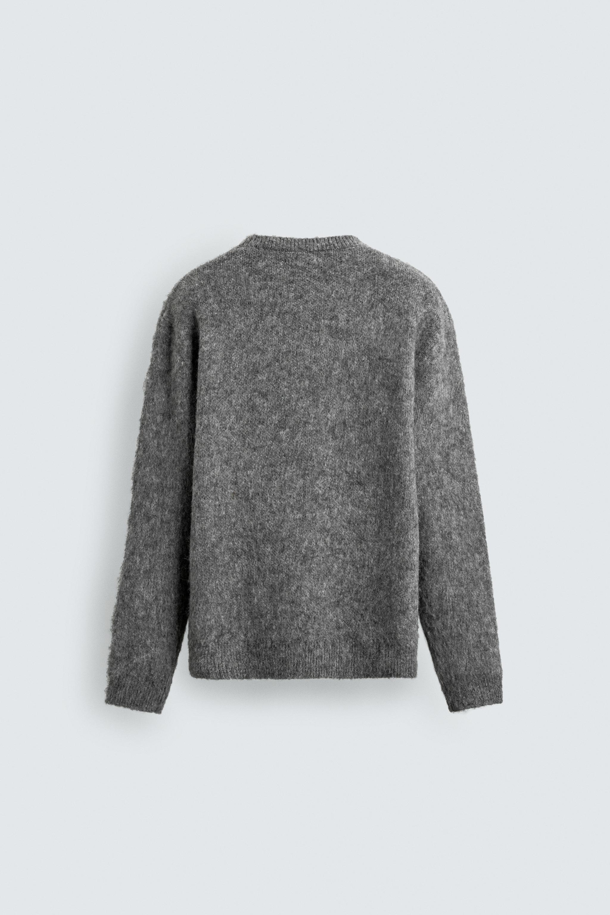 ストライプ柄起毛加工ボクシーフィットセーター - ブルー | ZARA Japan