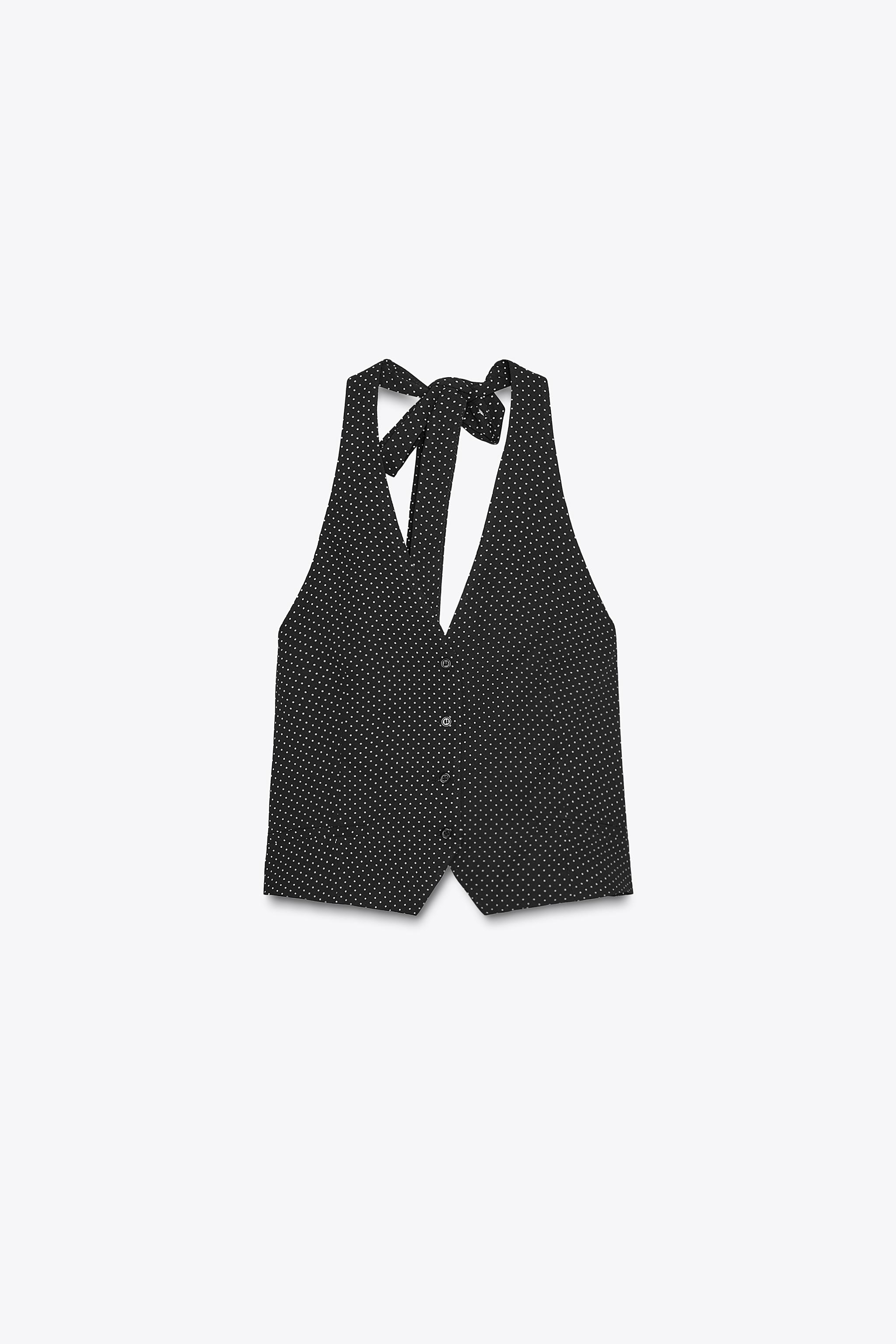 TOP GILET À POIS
