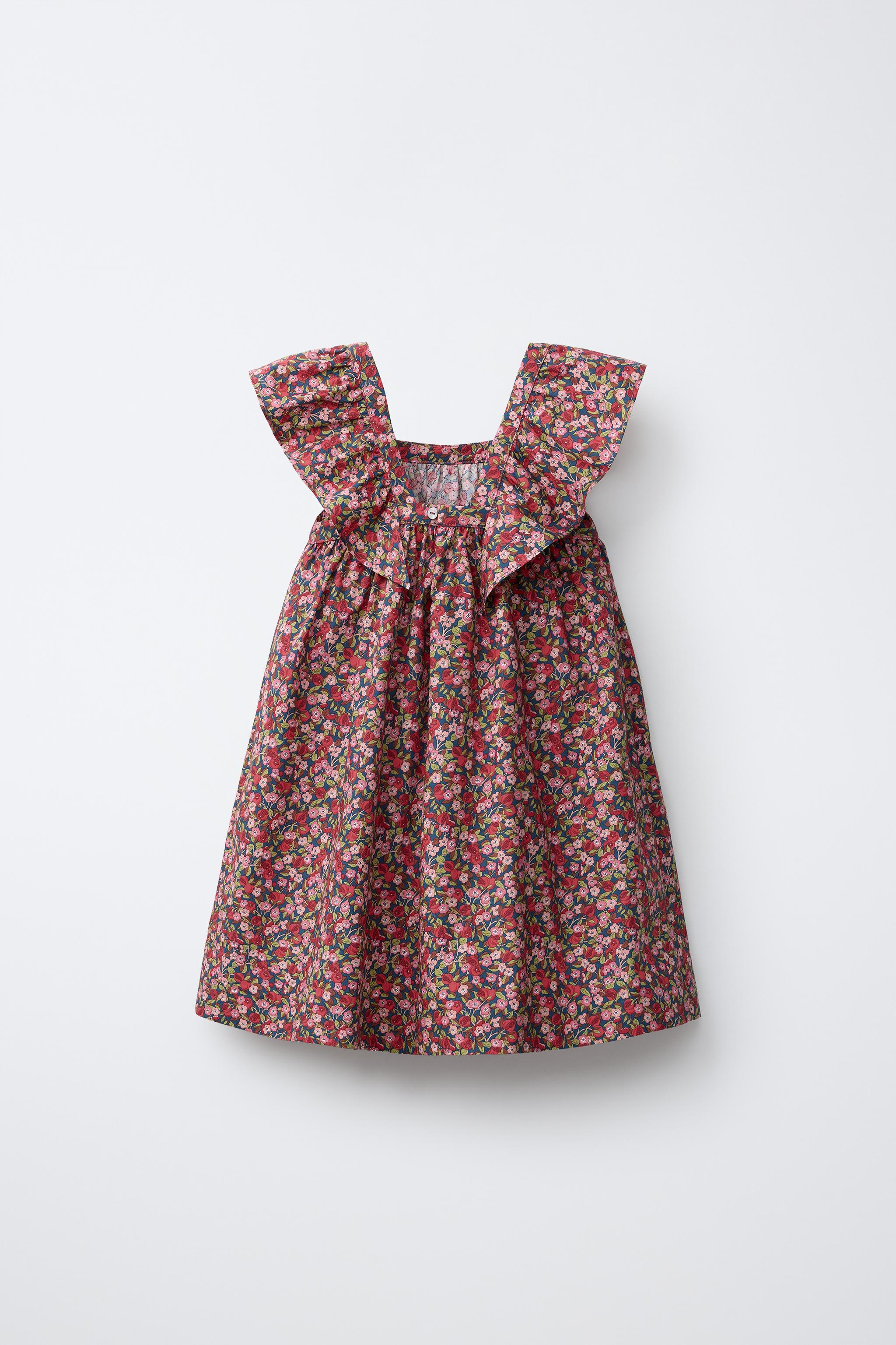 FLORAL PRINT DRESS MADE WITH LIBERTY FABRIC — Pink