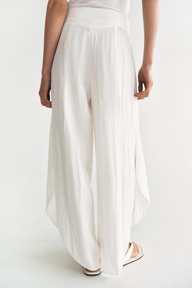 PANTALON À FENTES ZW COLLECTION - Blanc cassé de Zara - Image 2
