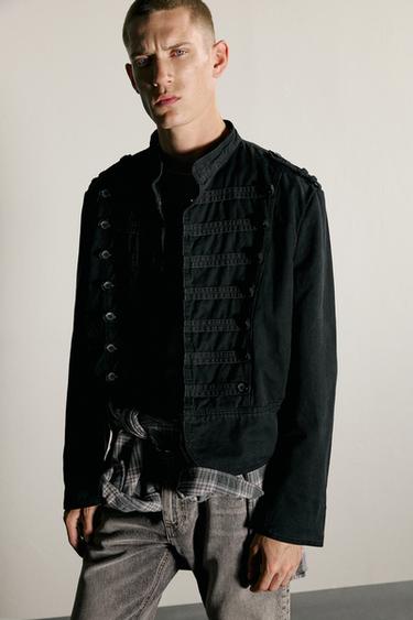 CHAQUETA CROPPED FIT TRABILLAS - Negro de Zara