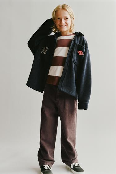 COMFORT CORDUROY FLEECE OVERSHIRT - Navy blue by Zara