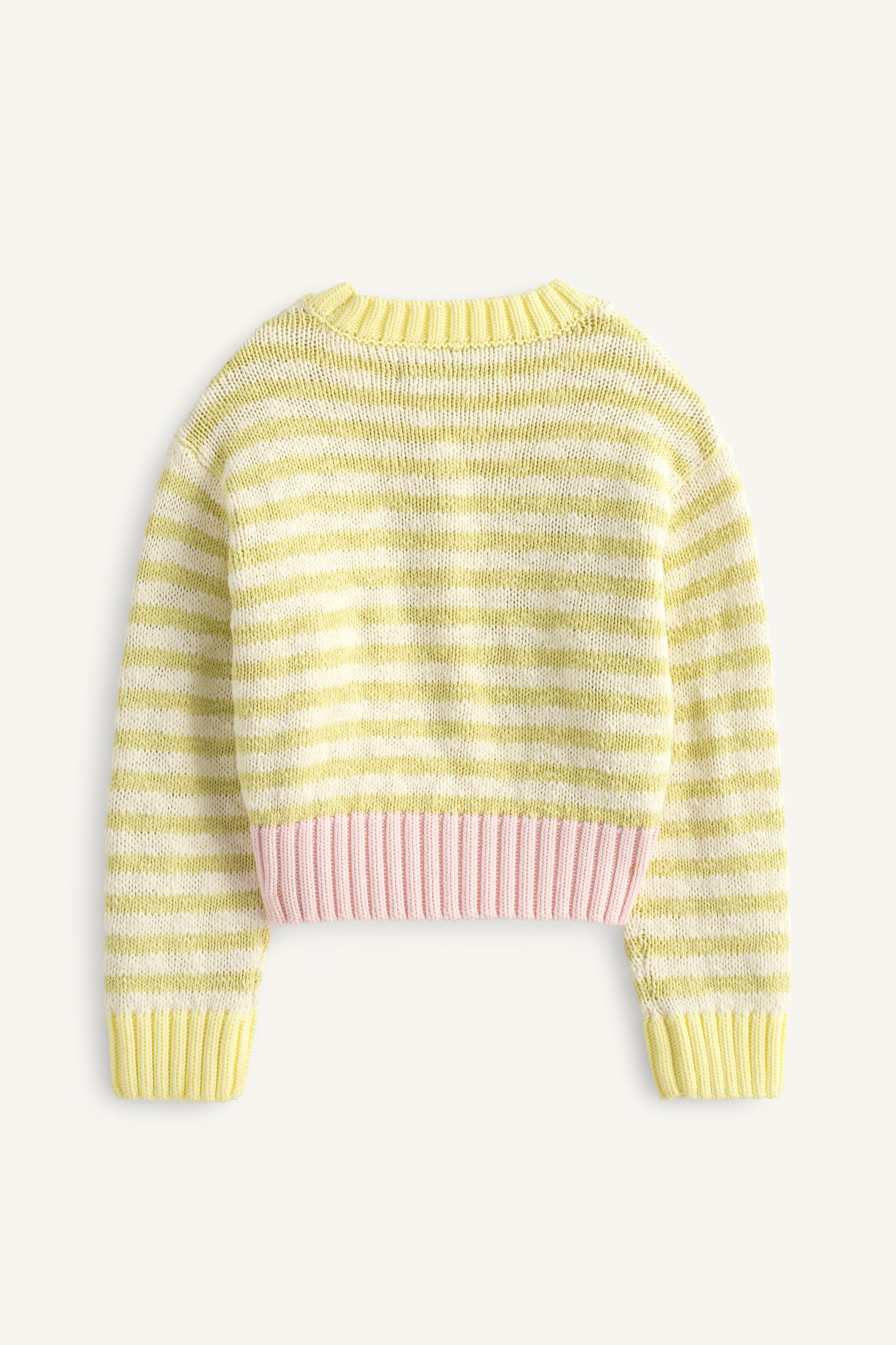 PULL EN MAILLE RAYÉ FLEUR BRODÉE ÉDITION LIMITÉE