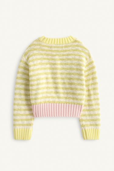 PULL EN MAILLE RAYÉ FLEUR BRODÉE ÉDITION LIMITÉE - Citron vert de Zara - Image 6