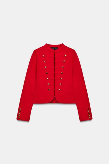 CASACO DE TRICÔ COM BOTÕES - Vermelho da Zara - Imagem 0