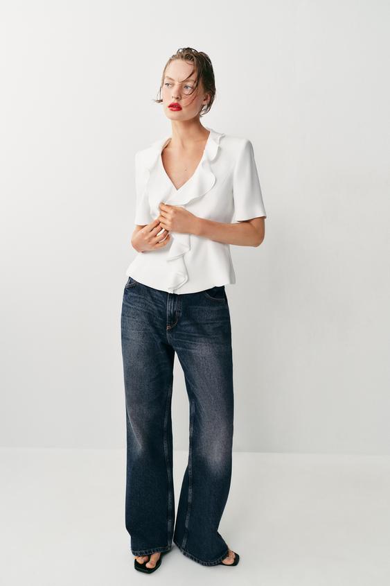 RUFFLED SHORT SLEEVE BLAZER from Zara - $79.90