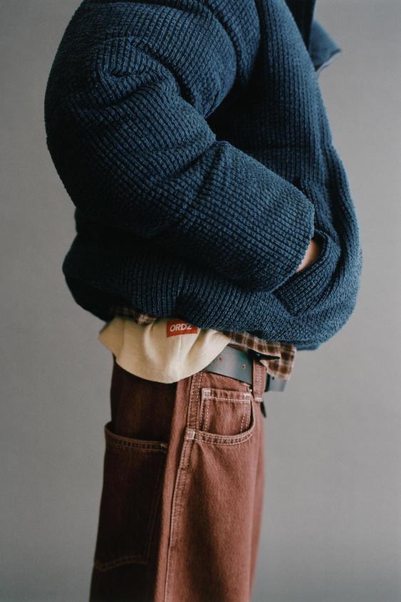 CORDUROY PUFFER JACKET - Mid-blue by Zara - Image 0