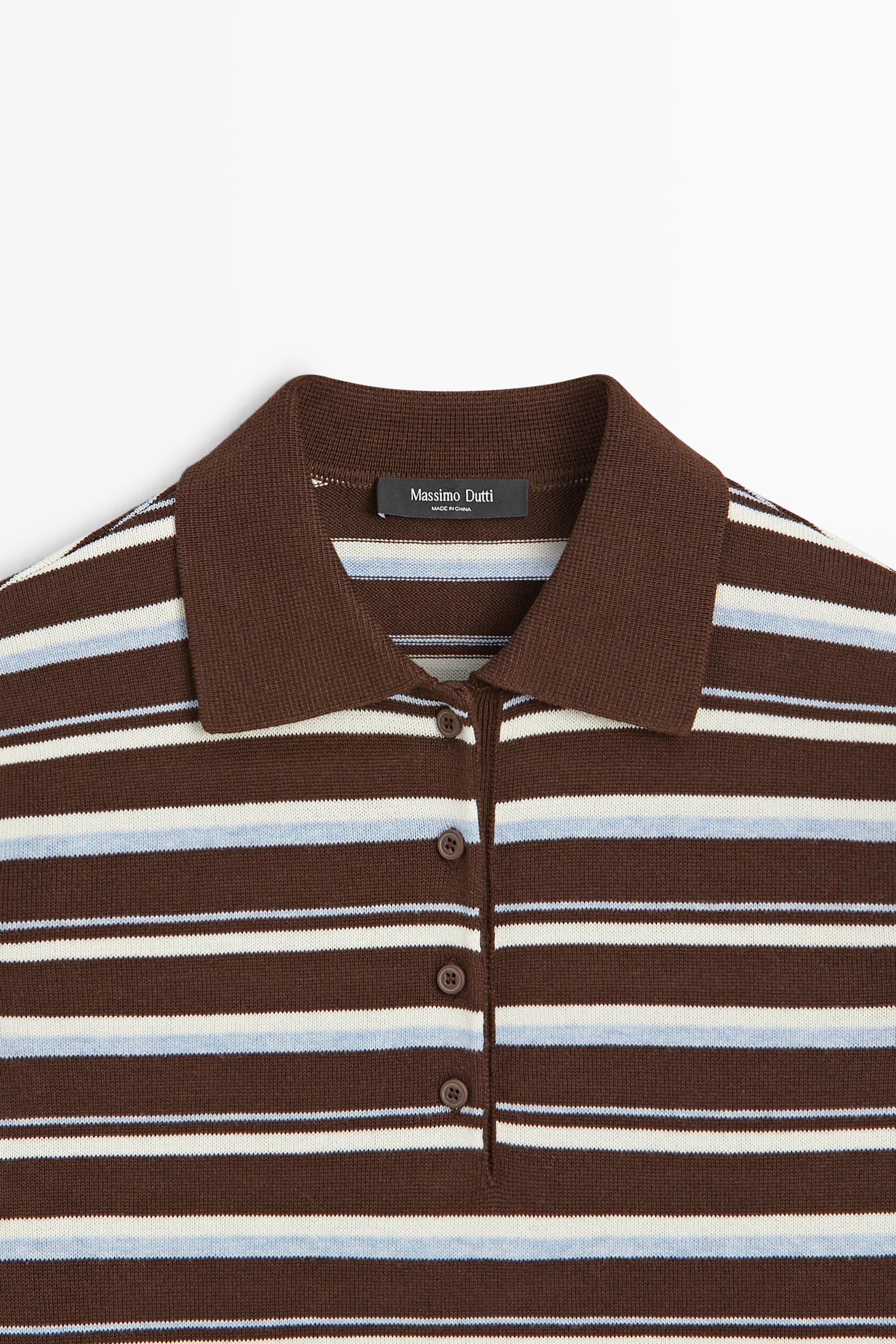 100% cotton striped polo shirt