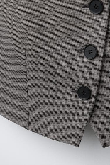 GILET TAILLEUR PIED-DE-POULE - Vison de Zara - Image 3