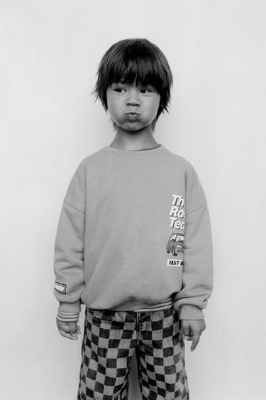 CAR PRINT SWEATSHIRT - Light khaki by Zara