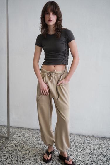 Zara REGULEERITAVATE KROOGETEGA T-SÄRK - Söehall