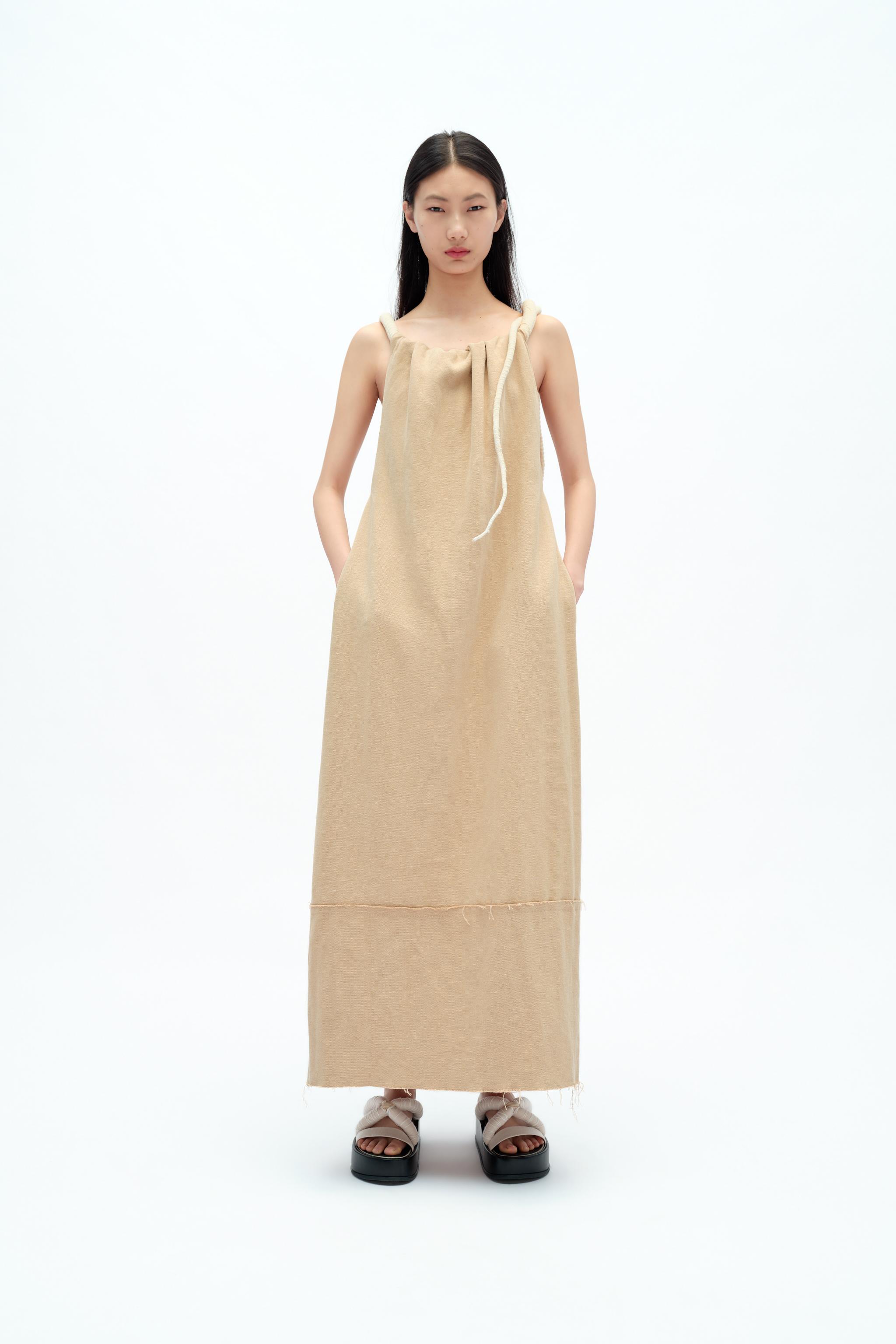 リボン ワンピース X FANGLU LIN - ベージュ | ZARA Japan / 日本 リボン ワンピース X FANGLU LIN - ベージュ | ZARA Japan / 日本