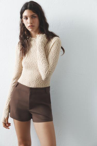 BASIC SHORTS - Brown by Zara