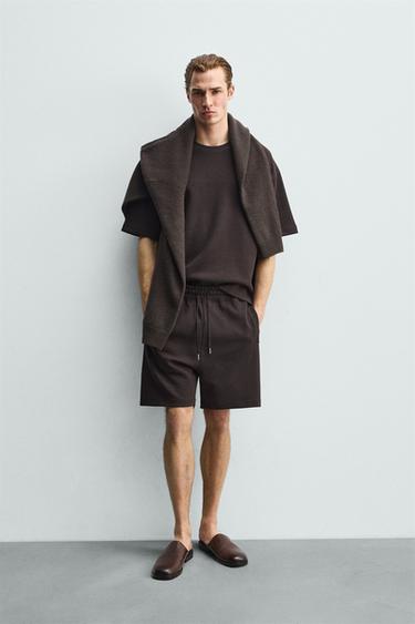 SWEATSHIRT RELAXED FIT INTERLOCK - DONKERBRUIN van Zara - Afbeelding 0