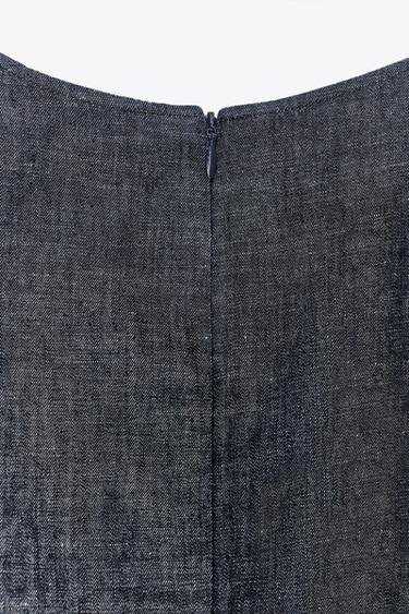 ZW COLLECTION DENIM MIDI DRESS - Dark indigo by Zara - Image 8