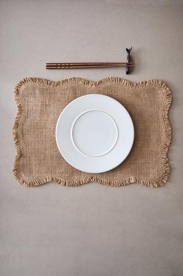 Zara WAVY JUTE PLACEMAT - Ecru