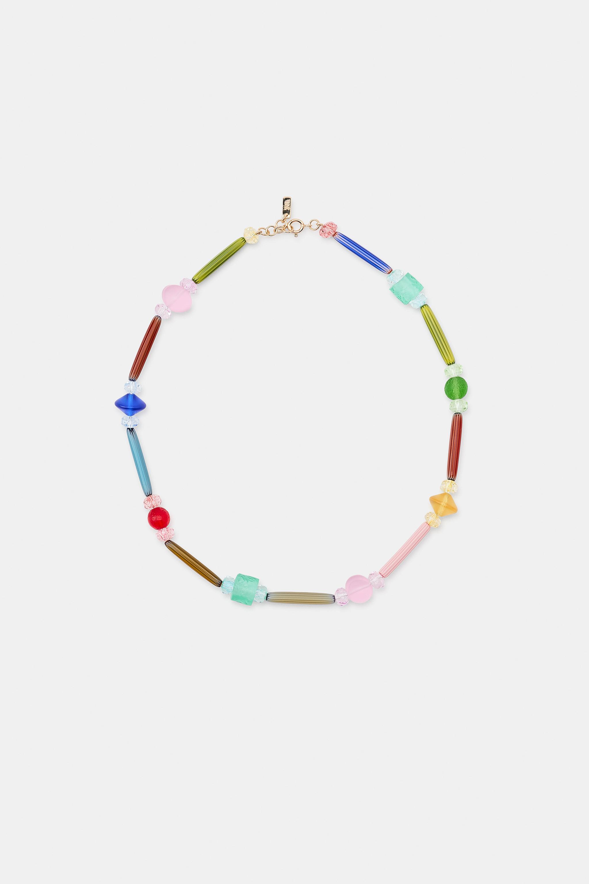 COMBINED RESIN PIECES NECKLACE — Multicolored