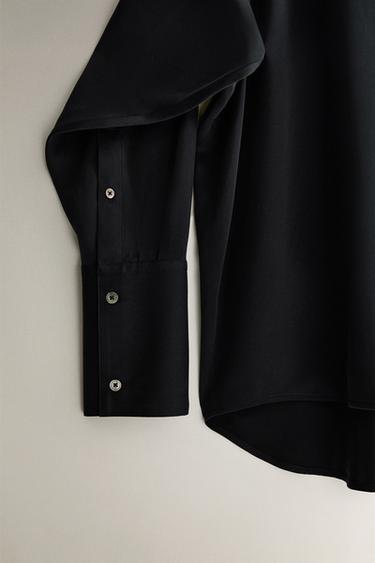 CHEMISE EN SOIE - Bleu de Zara - Image 2