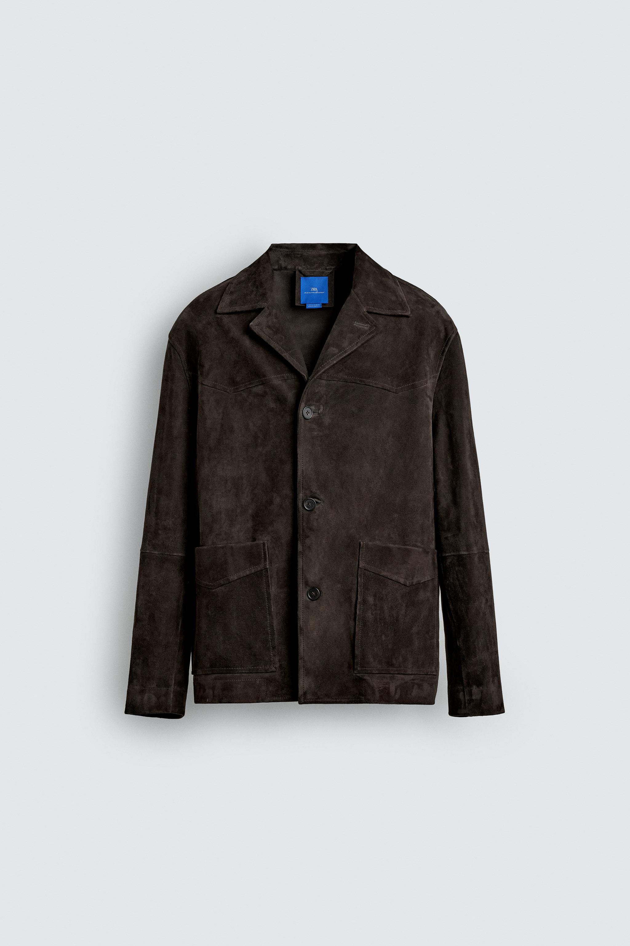 AARON LEVINE X ZARA スエード レザー シャツジャケット - ダーク 