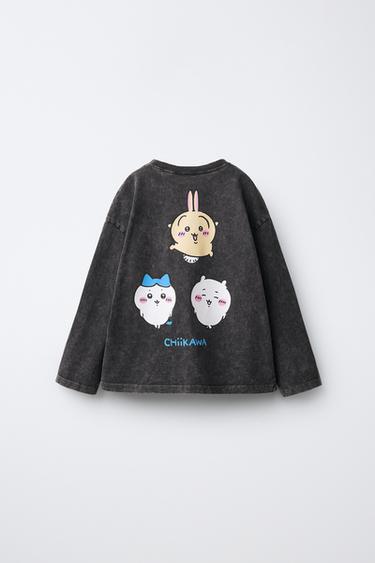 ちいかわ © NAGANO プリントTシャツカーボングレーZaraのちいかわ © NAGANO プリントTシャツ - カーボングレー 