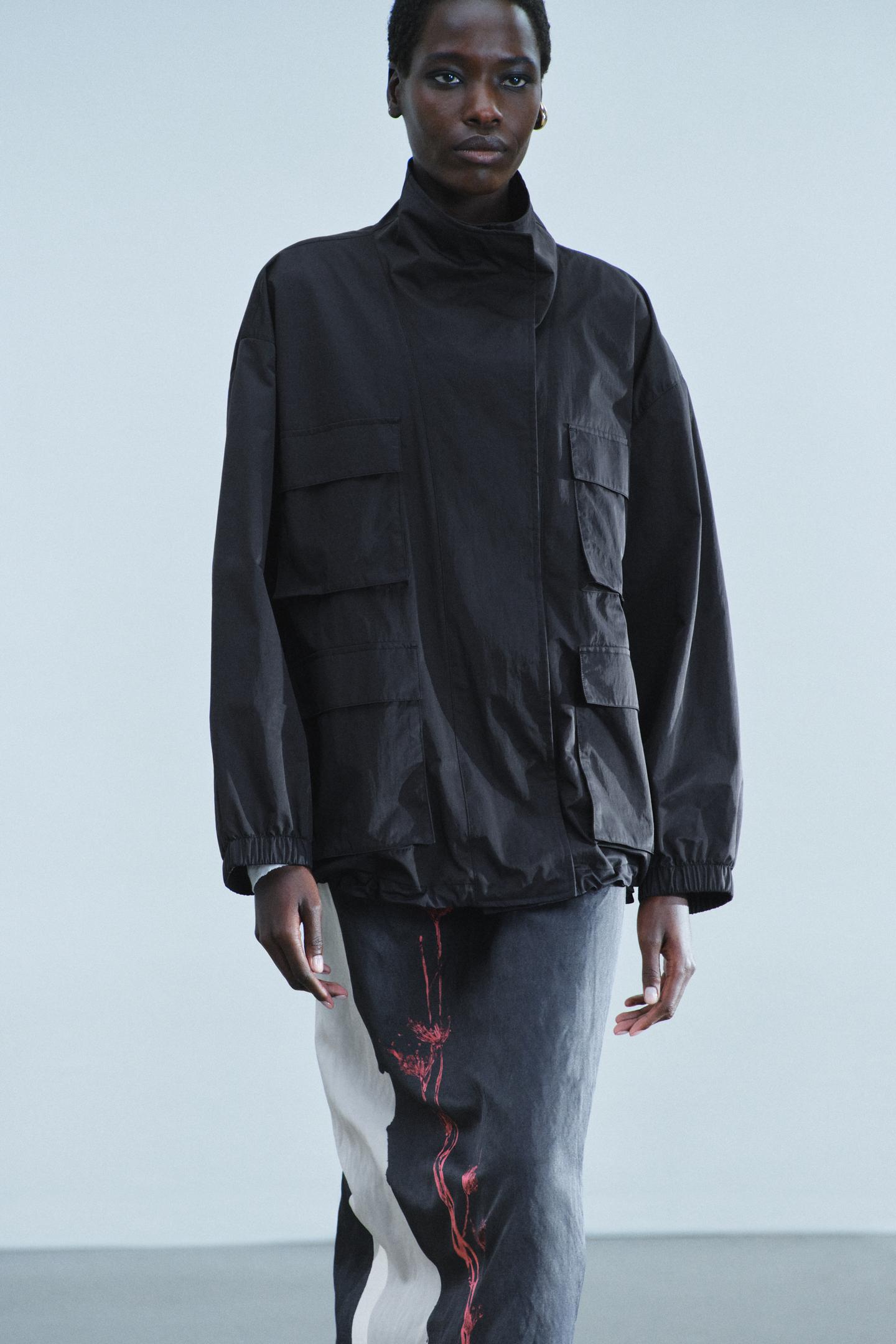 Женская куртка Zara ZW Collection Jacket with Pockets, цвет: Чёрный — фото 3