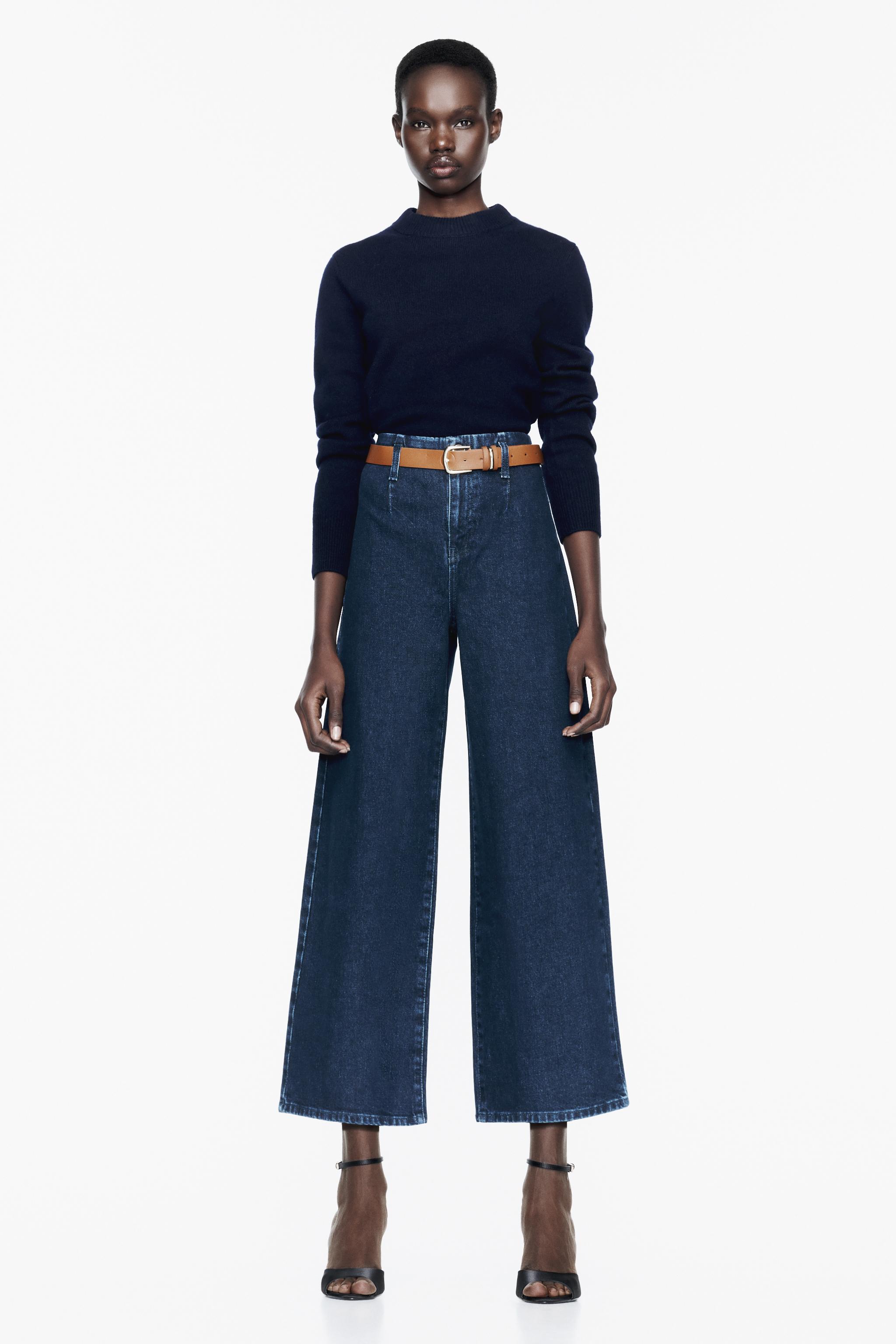 ZW COLLECTION HIGH WAIST CROPPED BOOTCUT JEANS - Blue