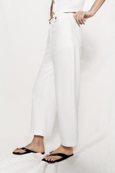 JUPE-CULOTTE À BOUTONS DORÉS - Blanc de Zara - Image 3