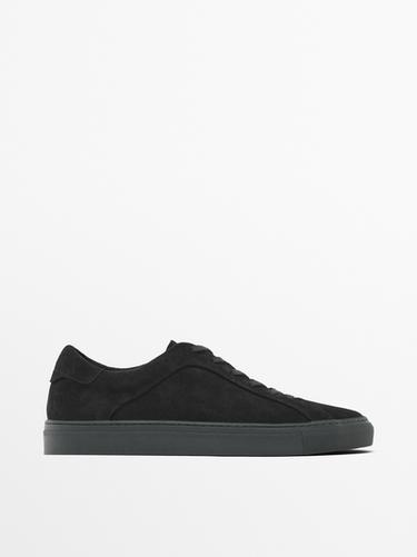 Zara Split suede trainers - Navy Blue - Image 0