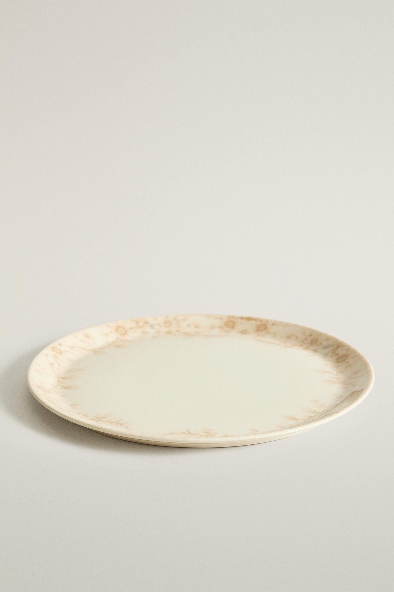 GARDENIA STONEWARE DESSERT PLATE — Beige-pink