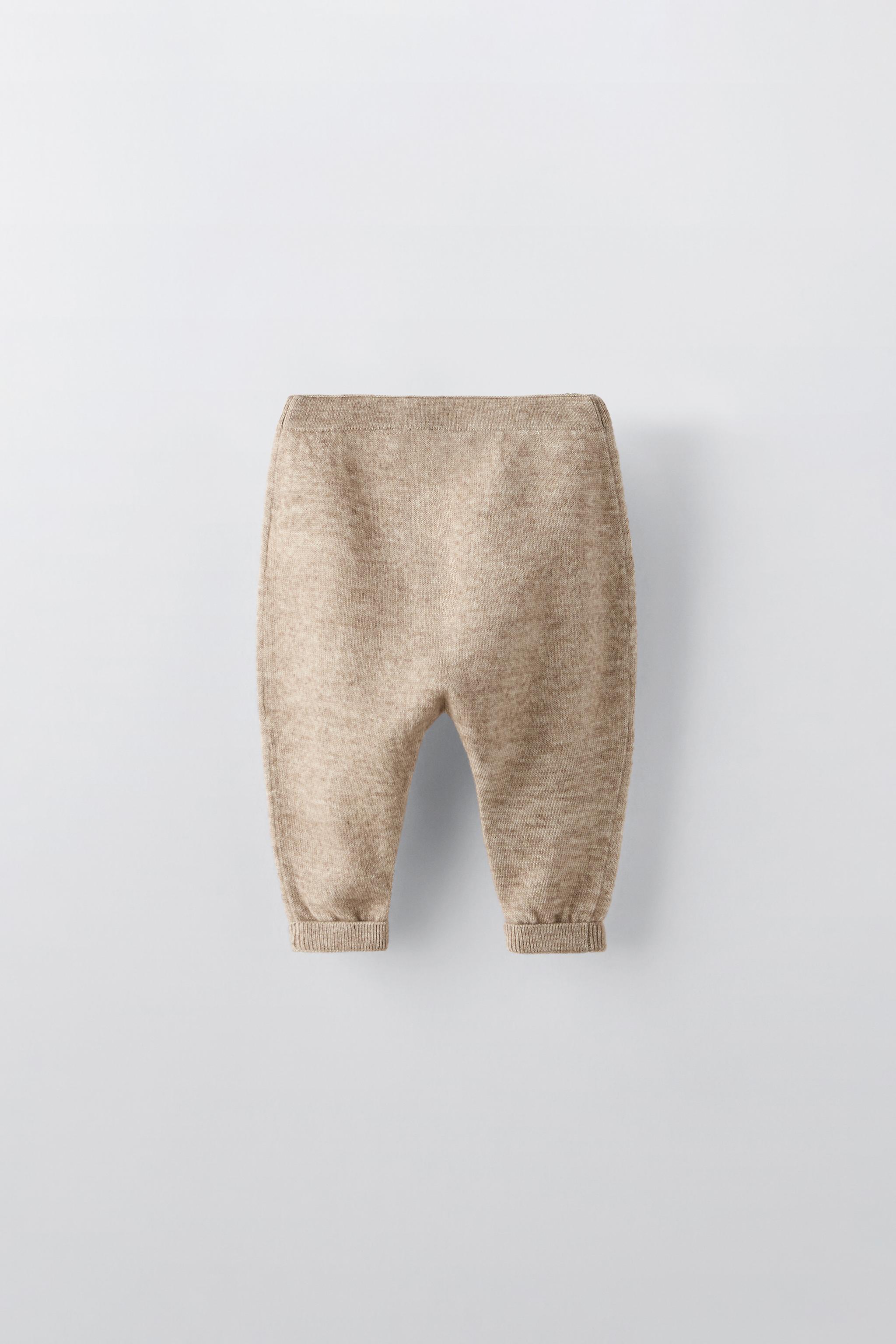 WOOL AND CASHMERE BLEND HAMMER PANTS Tan marl ZARA Canada