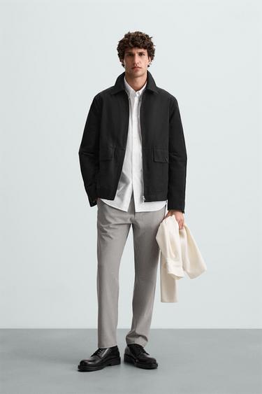 CALÇA CHINO COM ESTRUTURA CONFORTO - Cinza-claro da Zara - Imagem 0