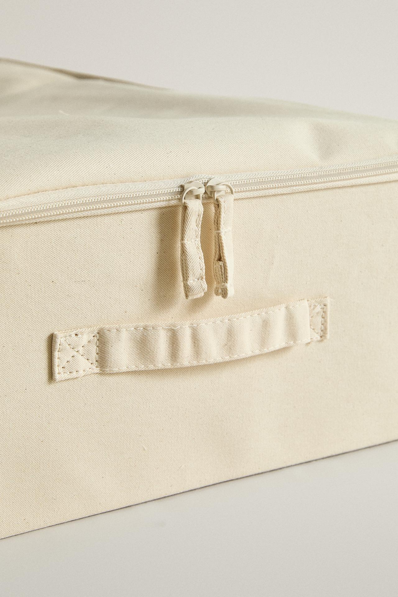 FOLDABLE STORAGE BOX WITH LID — Light beige