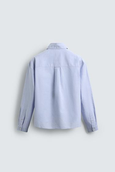 RELAXED FIT OXFORD SHIRT - Blue by Zara - Image 8